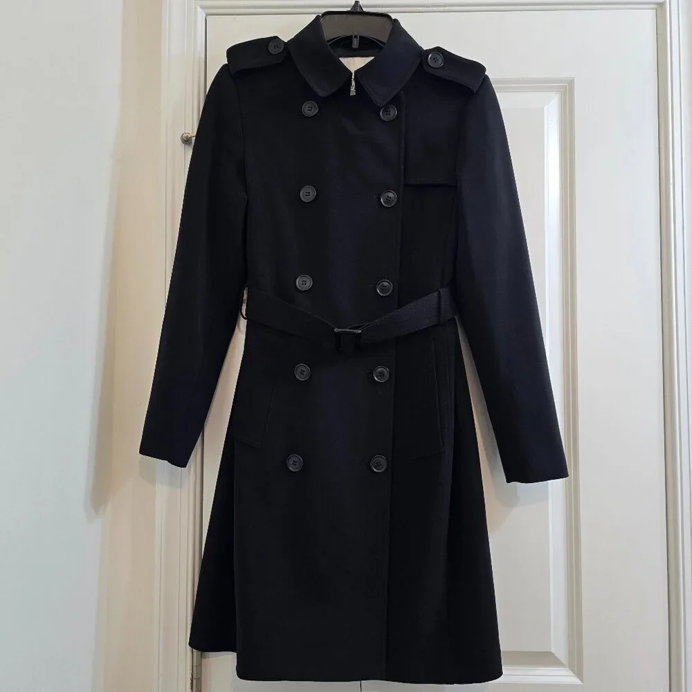 H&M Double-Breasted Trench Coat - Black